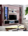 Ensemble TV mural - Fly S2 - 160 x 40 x 190 cm - Noir et blanc