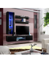 Ensemble TV mural - Fly S2 - 160 x 40 x 190 cm - Noir