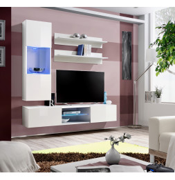 Ensemble TV mural - Fly S3 - 160 x 40 x 190 cm - Blanc