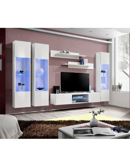 Ensemble TV mural - FLY P3 - 310 x 40 x 190 cm - Blanc