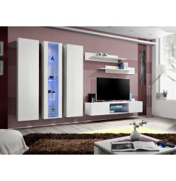 Ensemble TV mural - FLY P4 - 310 x 40 x 190 cm - Blanc