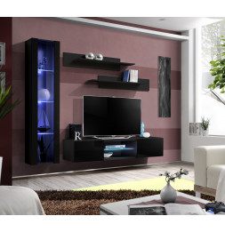 Ensemble TV mural - FLY R2 - 210 x 40 x 190 cm - Noir