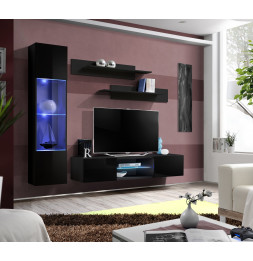 Ensemble TV mural - FLY R3 - 210 x 40 x 190 cm - Noir