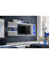 Ensemble meuble TV mural - ABW Galaxy - 235 x 30 x 95 cm - Gris