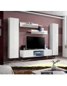 Ensemble meuble TV mural - FLY O1 - 260 x 40 x 190 cm - Blanc