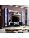 Ensemble meuble TV mural - FLY O2 - 260 x 40 x 190 cm - Noir et blanc