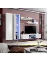 Ensemble meuble TV mural - FLY O4 - 260 x 40 x 190 cm - Blanc