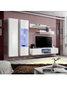 Ensemble meuble TV mural - FLY O5 - 260 x 40 x 190 cm - Blanc