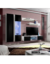 Ensemble meuble TV mural - FLY O5 - 260 x 40 x 190 cm - Noir et blanc