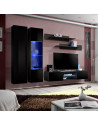 Ensemble meuble TV mural - FLY O5 - 260 x 40 x 190 cm - Noir