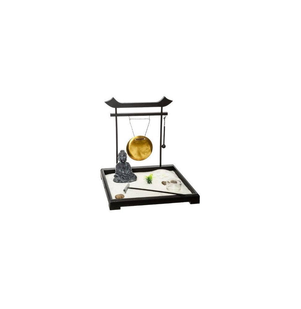 Jardin zen japonais - Objet de décoration avec accessoires et supports bougies