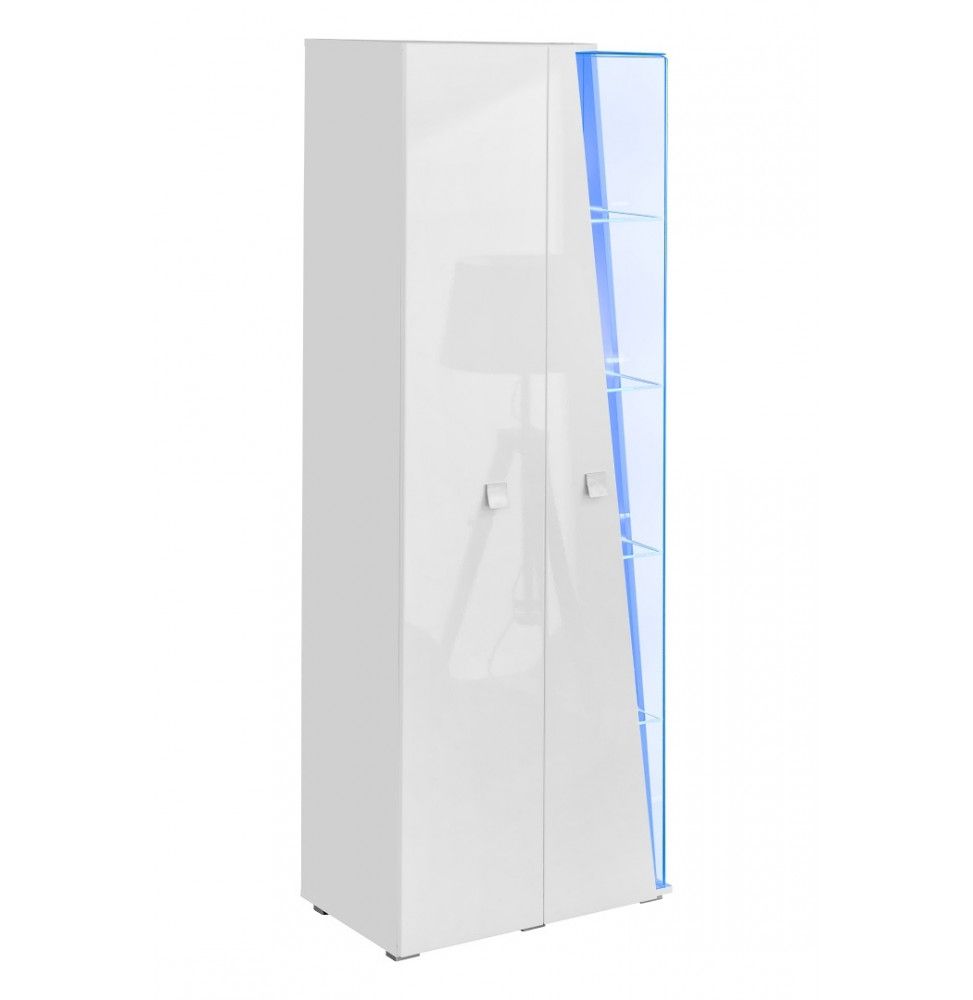 Armoire de rangement - Witrynawysoka Edge - 70 x 40 x 200 cm - Blanc