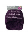 Chausson géant duo ultra doux - Chauffe pieds - Violet clair