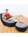 Set fauteuil et pouf floqué ultra lounge - L 127 x l 102 x H 76 cm - Intex