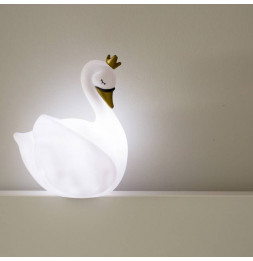 Veilleuse cygne La Dame Blanche - L 18 x l 18 x H 22 cm - Blanc