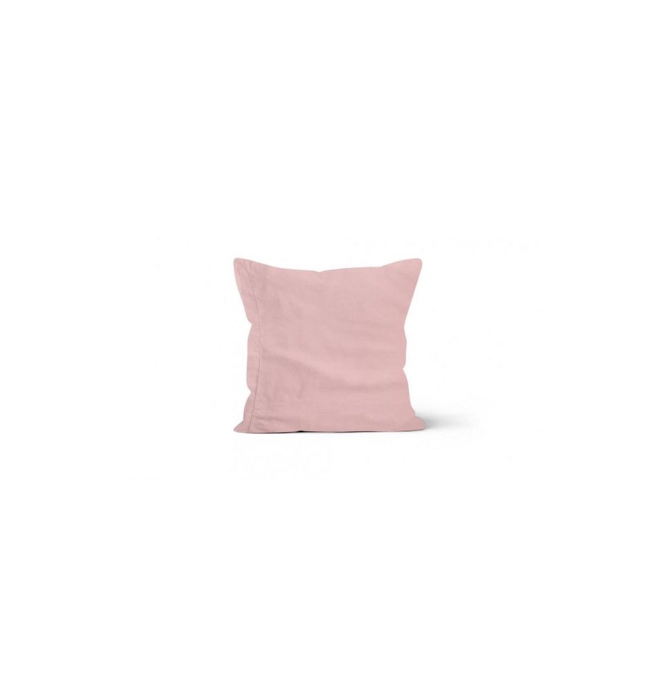 Taie d'oreiller en percale de coton - 65 x 65 cm - Rose