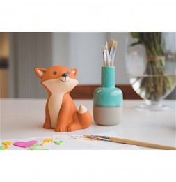 Tirelire César - Renard - 13 cm - Orange