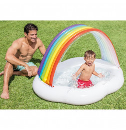 Piscinette arc en ciel - L 1,42 x l 1,19 x H 0,84 m - Intex