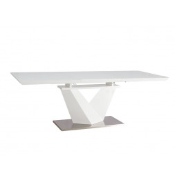 Table extensible 10 personnes - Alaras III - 160-220 x 90 x 75 cm - Blanc