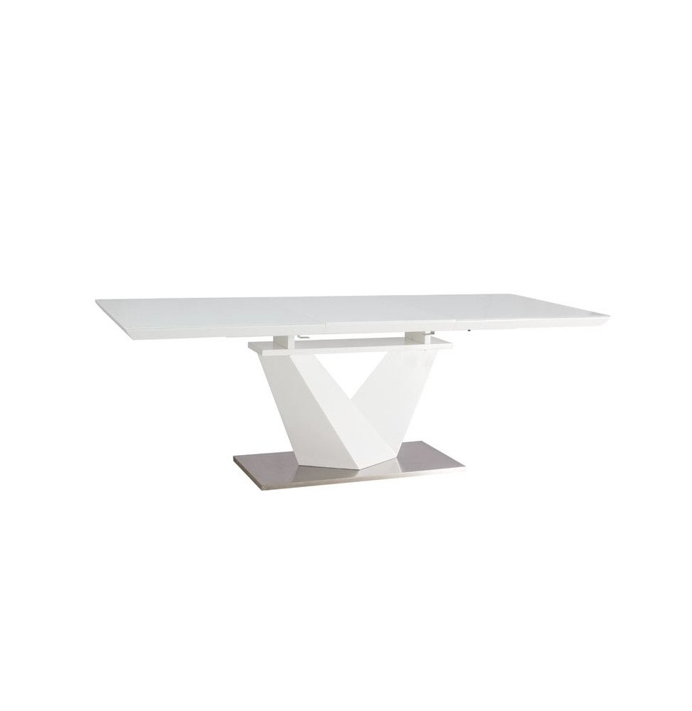 Table extensible 10 personnes - Alaras III - 160-220 x 90 x 75 cm - Blanc