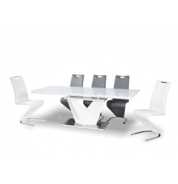 Table extensible 10 personnes - Alaras III - 160-220 x 90 x 75 cm - Blanc