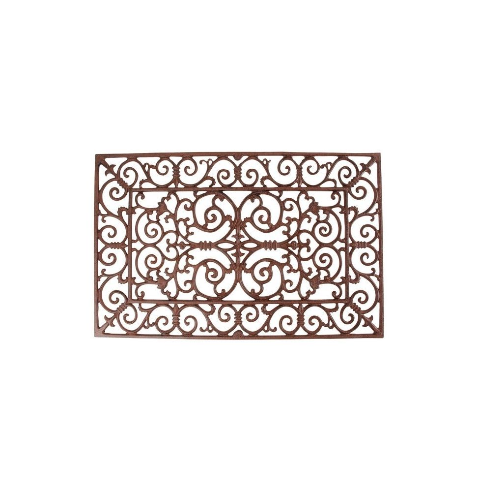 Paillasson rectangle en fonte - 73 x 46,5 cm - Marron