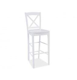 Chaise de bar - 40 x 37 x 112 cm - Bois - Blanc