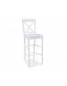 Chaise de bar - 40 x 37 x 112 cm - Bois - Blanc