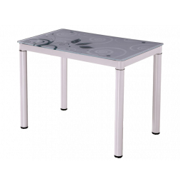 Table rectangulaire 6 personnes - Damar - 100 x 60 x 75 cm - Blanc