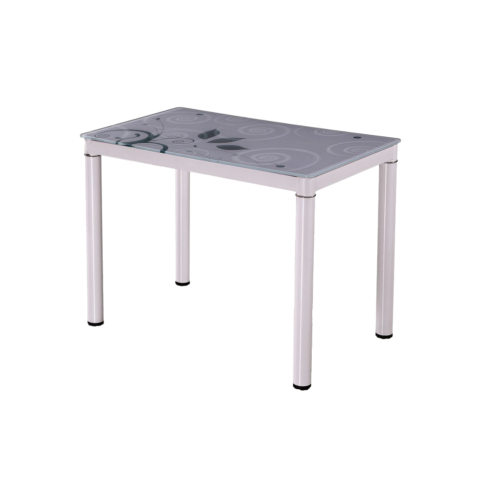 Table rectangulaire 6 personnes - Damar - 100 x 60 x 75 cm - Blanc