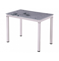 Table rectangulaire 4 personnes - Damar - 80 x 60 x 75 cm - Blanc