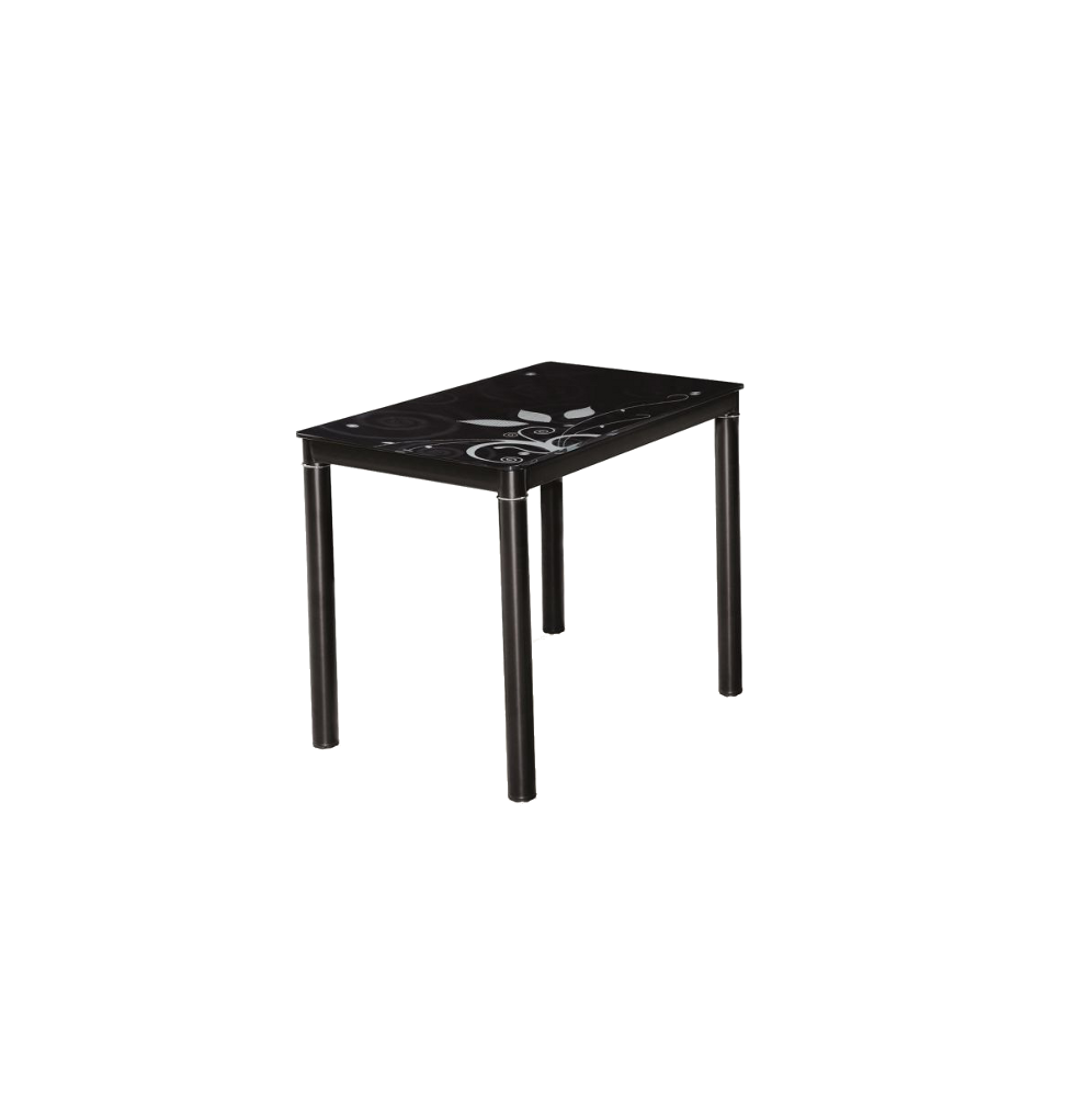 Table rectangulaire 4 personnes - Damar - 80 x 60 x 75 cm - Noir