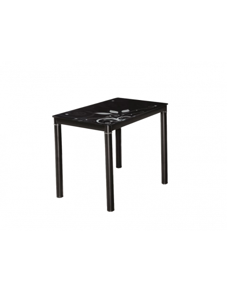 Table rectangulaire 4 personnes - Damar - 80 x 60 x 75 cm - Noir