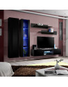 Ensemble meuble TV mural - FLY O4 - 260 x 40 x 190 cm - Noir