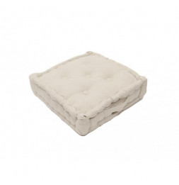 Coussin tapissier Panama en coton - L 50 x l 50 x H 10 cm - Beige