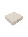 Coussin tapissier Panama en coton - L 50 x l 50 x H 10 cm - Beige