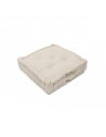 Coussin tapissier Panama en coton - L 50 x l 50 x H 10 cm - Beige