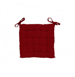 Galette de chaise capitonné Alix - L 40 x l 40 x H 5 cm - Rouge