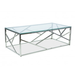 Table basse graphique - Escada - 120 x 60 x 40 cm - Chromé