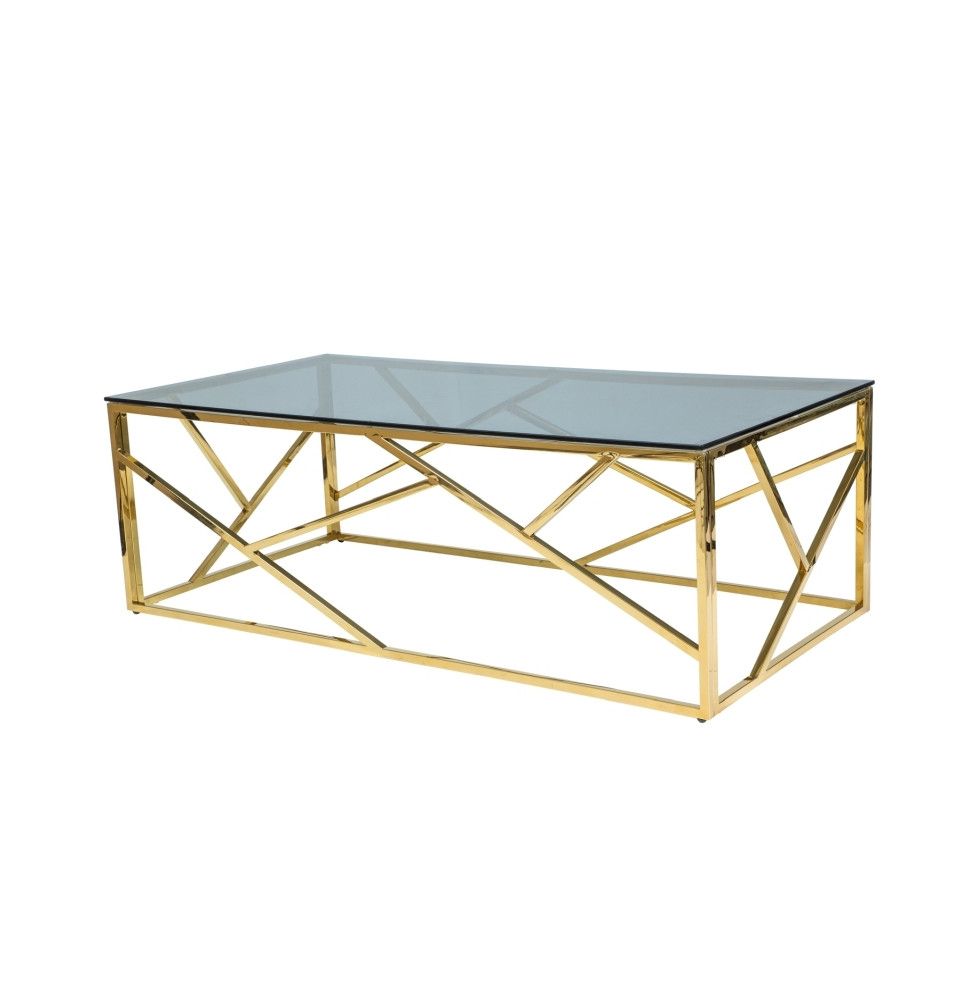 Table basse graphique - Escada - 120 x 60 x 40 cm - Doré