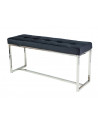 Banc en tissu de velours - Festina - 99 x 30 x 45 cm - Noir