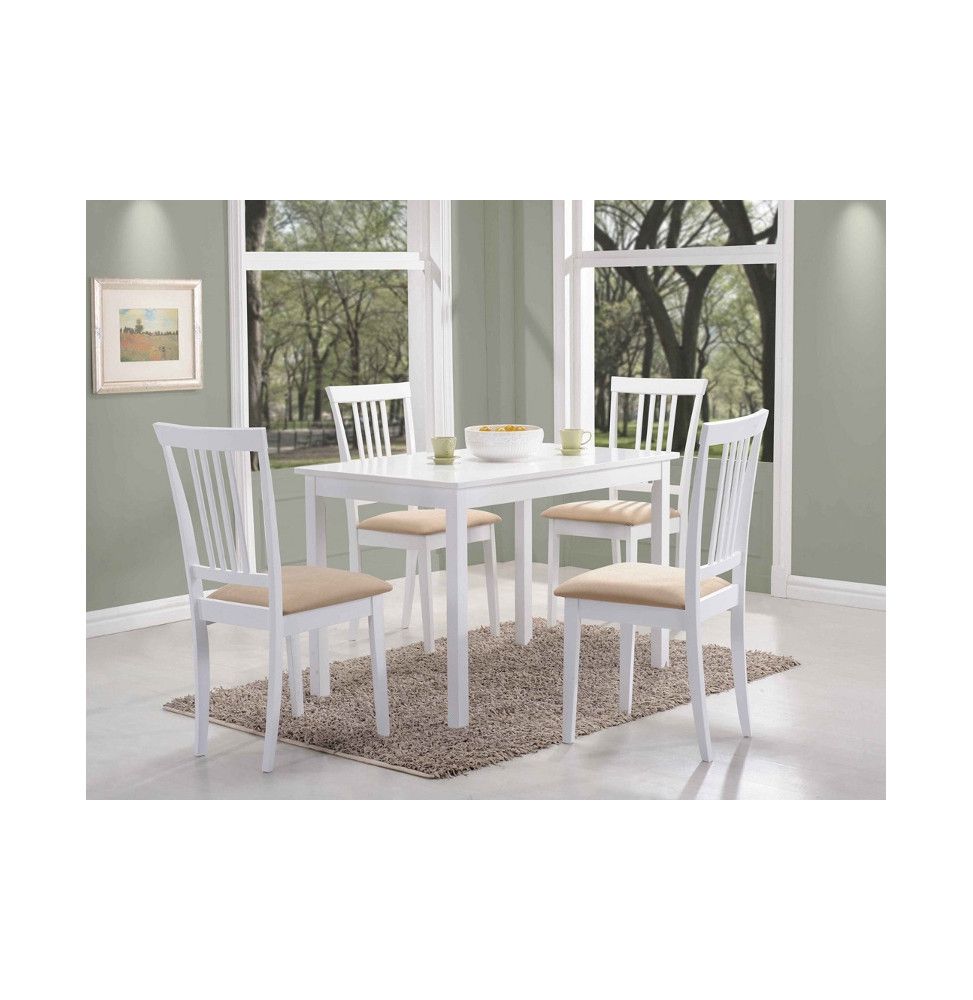 Table rectangulaire 6 personnes - Fiord - 110 x 70 x 74 cm - Blanc