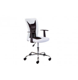 Chaise de bureau à roulettes Donny - l 48 x P 55 x H 89-99 cm - Blanc