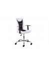 Chaise de bureau à roulettes Donny - l 48 x P 55 x H 89-99 cm - Blanc