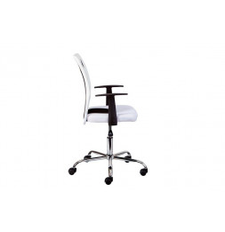 Chaise de bureau à roulettes Donny - l 48 x P 55 x H 89-99 cm - Blanc