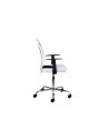 Chaise de bureau à roulettes Donny - l 48 x P 55 x H 89-99 cm - Blanc