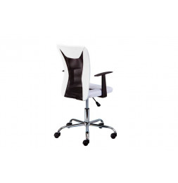 Chaise de bureau à roulettes Donny - l 48 x P 55 x H 89-99 cm - Blanc