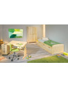 Lit simple Marinella avec 3 tiroirs et 1 tiroir lit - l 205 x P 98 x 63 cm - Beige