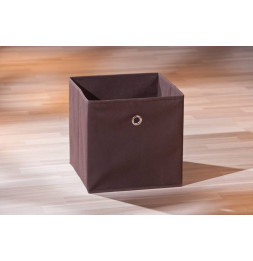 Boîte de rangement en tissu - l 32 x P 32 x H 32 cm - Marron