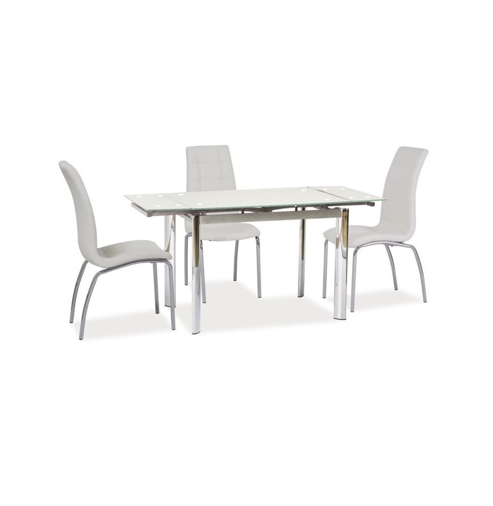Table extensible 6 personnes - GD019 - 100-150 x 70 x 76 cm - Blanc